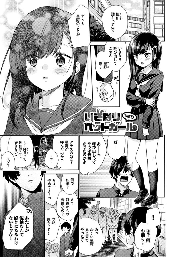(3/4話)好きな男子に告白し尻尾アナルプラグを挿れさせ真剣さを示すJK...チンポ挿入直前に後輩が乱入しチンポを取り合い3P中出しセックス【sorani:いきなりペットガール 3匹目】