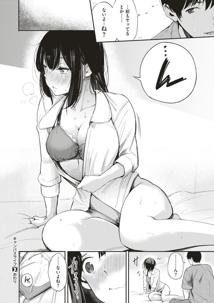 同じマンションに住む先輩を飲み会の度にお持ち帰りするシャイな巨乳JD...泥酔対策をしていた先輩にエッチの途中で気付かれ恥ずかしくて顔を隠しいちゃラブセックス【さんじゅうろう:キャンパスライフ】