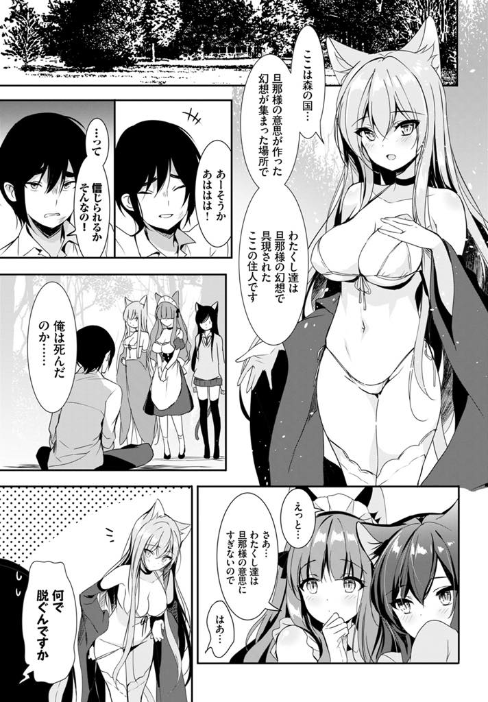 森で倒れていた旦那様を助けいきなり子作りエッチしてもらう三人の猫耳少女...自分の幻想が集まってできた国で毎晩快楽に溺れフラれた女の子に似ている少女を気に入りエッチをリードしてあげいちゃラブ中出しセックス【emily:Shangri-La】