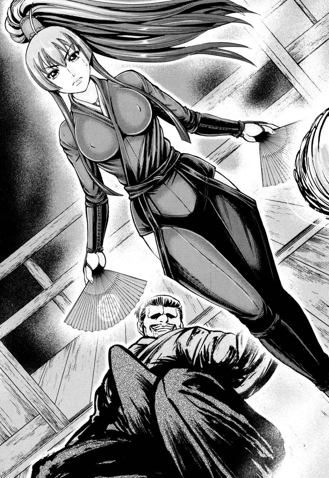 歩き巫女の異名を持つ、愛狸、美狗、豹華、九の4人。敵の村上義清を討つ為に、特殊な能力を持つこの4人を敵陣深くに攻め込ませる！その為に自分の身体を犠牲にしてまで九を先に行かせた3人の巫女！九と村上の一騎打ちが始まる...自分の為に輪姦される巫女達の想いを胸に、九は1人本陣に乗り込む！だが、村上の力は強く、手マンだけで何度もイカされてしまう！【Ohsugi Yukihiro：乱辱】