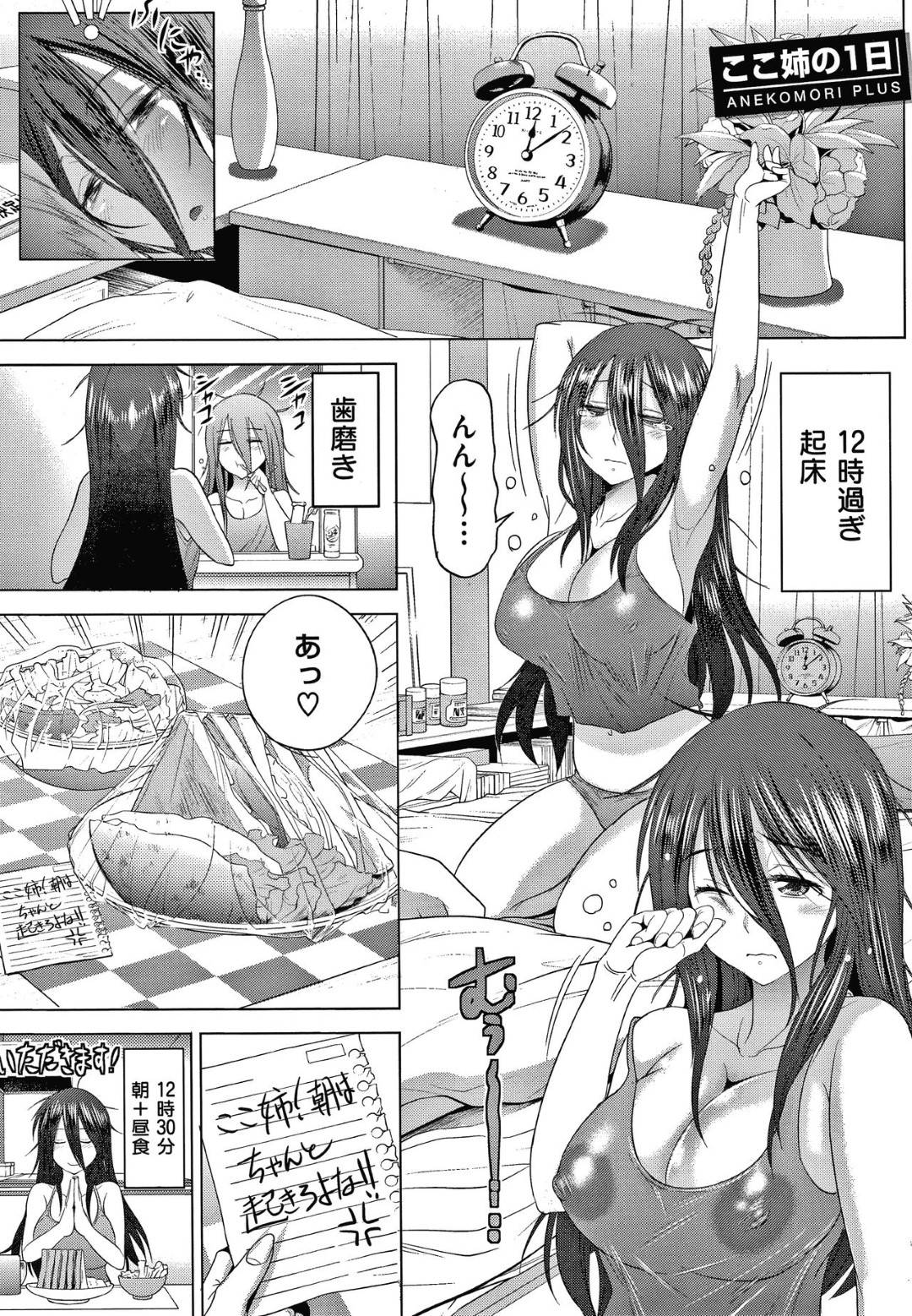 引きこもりニートの爆乳お姉ちゃん…外出中の弟の部屋で昨晩のセックスを思い出しながらオナニーし妄想しながら手マンでイッてしまう【DISTANCE：ここ姉の1日】