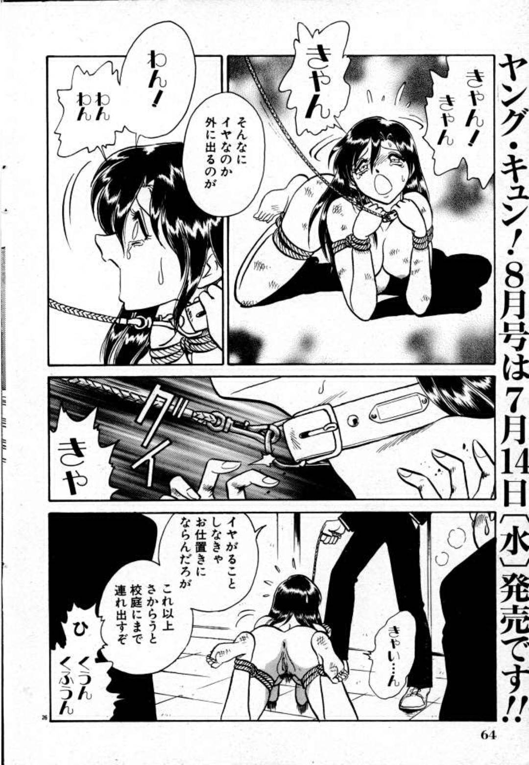 鬼畜な不良男子たちに無理やり犯されて性奴隷にされてしまった美人女教師…翌日も再び襲われて全裸で調教され、緊縛雌犬露出散歩させられながら中出しレイプされて陵辱されてしまう【毛野楊太郎：正しい課外授業２】