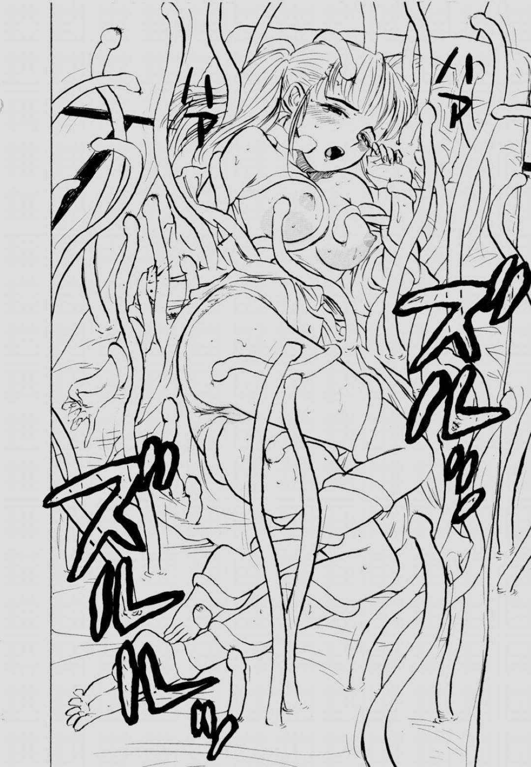 金髪ポニーテールの巨乳美女…幽霊に取り憑かれ、触手に二穴同時責めされ凌辱されてしまう！ 【桃山ジロウ：セックスドリフター 第12話】