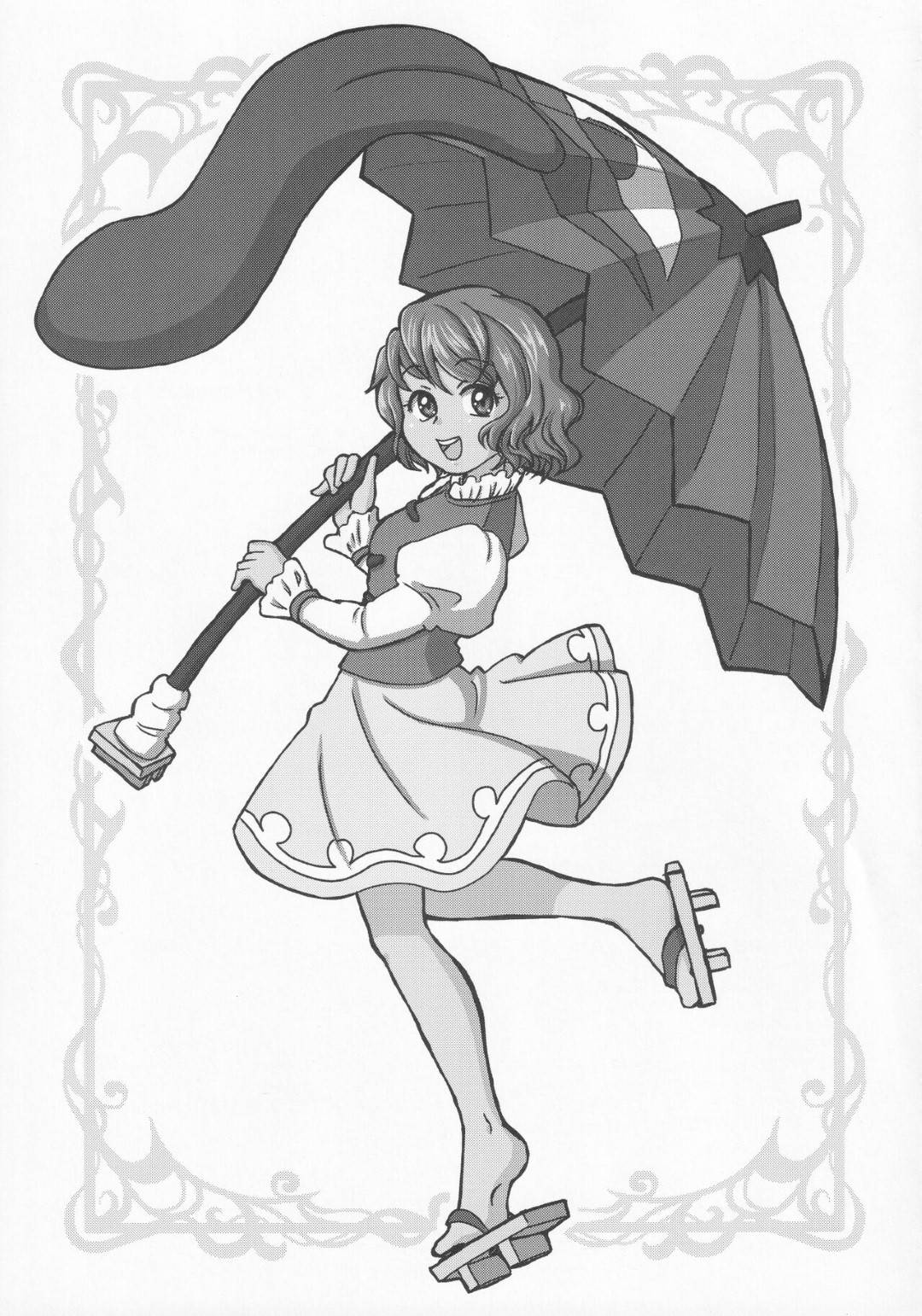 赤蛮奇を授乳手コキやパイズリでヌキまくる小傘ママ…赤ちゃんプレイをもう一つの首で俯瞰させながらフェラでヌいて逆レイプし、おねショタ調教セックスで搾精しまくる【魔導資料室：頭の上の傘】