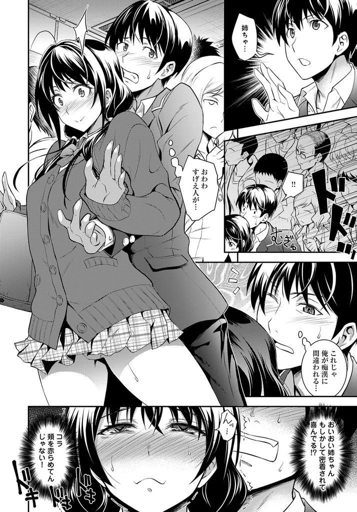 姉の痴漢されたい願望を叶えてあげようとしている弟に電車の中で痴漢されてしまう貧乳女子高生...制服姿のまま電車内で弟にねっとりと手マンされてしまい下品な表情を顔に浮かべて痴漢中出しセックス【青木幹治:快速姉の好奇心】